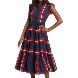 NWT Draper James striped midi shirt dress size 12